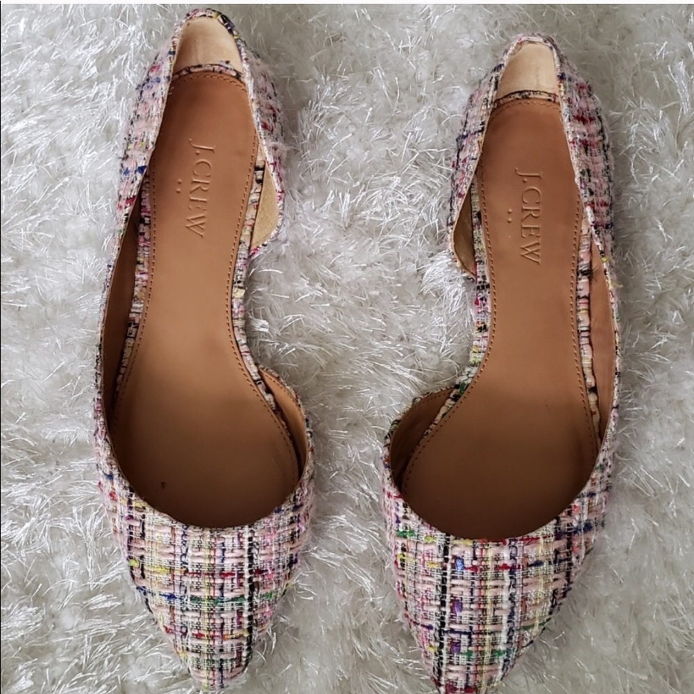 Jcrew rainbow tweed flats